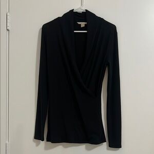 Banana Republic Black Drape Neck Women's Top Size Small